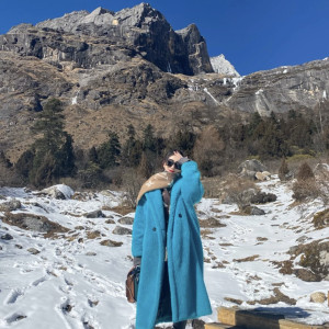 터코이즈 롱 울코트