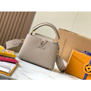 LV 그레이 레더 토트백